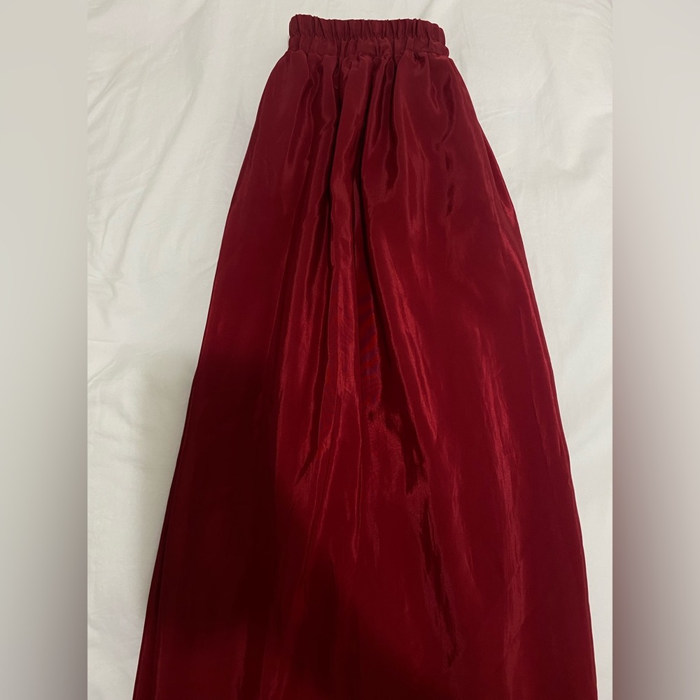 Maroon silk skirt